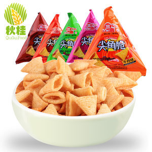 小吃锅巴尖角脆三角脆膨化食品零食批发麻辣味整箱妙脆角散装袋装